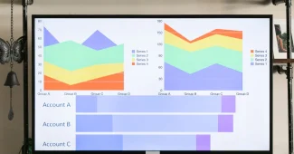 Professionnel examinant des données de prospects et des signaux de priorité sur un tableau de bord analytique